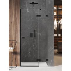 New Trendy Avexa Black Duschtüren 80 cm aufklappbar schwarz Matte/durchsichtiges Glas EXK-1547