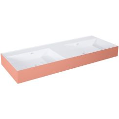 Elita Level Waschbecken 120.5x45.5 cm rechteckig Klassisch-Doppelt weiß-rosa matte RE041461246020