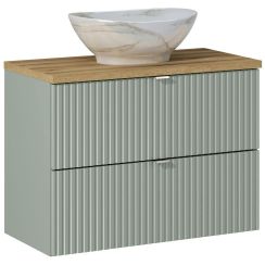 Set Unterschrank Comad Line Reed Green LINE REED GREEN D 82-80-2S, Waschbecken Comad Pati UN-PATI-MW3, NOVA OAK A 89-80