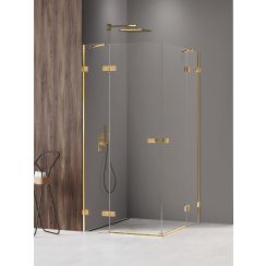New Trendy Avexa Gold Shine XR Duschkabine 110x100 cm rechteckig gold Glanz/durchsichtiges Glas EXK-6823