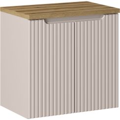 Set Badschrank Comad Nova Cashmere NOVA CASHMERE 82-60-2D, Waschtischplatte Comad Nova Oak NOVA OAK A 89-60