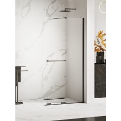 New Trendy Smart Black begehbare duschwand 150 cm schwarz Matte/durchsichtiges Glas EXK-6681