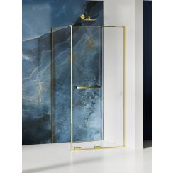 New Trendy Smart Light Gold Duschkabine 130x110 cm rechteckig gold Glanz/durchsichtiges Glas EXK-6710