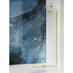 New Trendy Smart Light Gold begehbare duschwand 160 cm gold Glanz/durchsichtiges Glas EXK-6735-WU