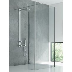 New Trendy New Modus begehbare duschwand 140 cm chrom Glanz/durchsichtiges Glas EXK-5488