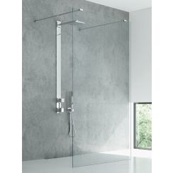 New Trendy New Modus begehbare duschwand 120 cm chrom Glanz/durchsichtiges Glas EXK-5496