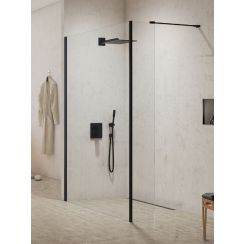 New Trendy New Modus Black Walk-In Duschwand 80 cm schwarz Matte/durchsichtiges Glas EXK-5563