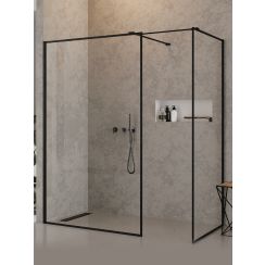 New Trendy New Modus Black begehbare duschkabine 170x120 cm schwarz Matte/durchsichtiges Glas EXK-5670