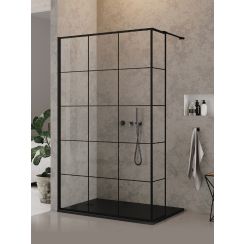 New Trendy New Modus Black Walk-In Duschwand 100 cm schwarz Matte/durchsichtiges Glas EXK-5575