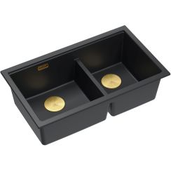 Quadron Logan GraniteQ-Spüle 76x45 cm schwarz HQL7645U7_PVDG1_U