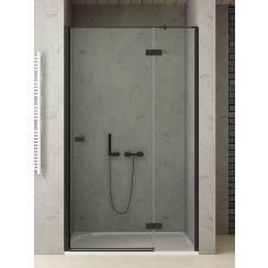 New Trendy Reflexa Black Duschtüren 120 cm aufklappbar schwarz Matte/durchsichtiges Glas EXK-4907