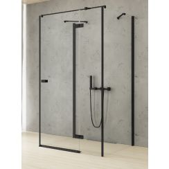 New Trendy Reflexa Black Duschkabine 100x80 cm rechteckig schwarz Matte/durchsichtiges Glas EXK-5004