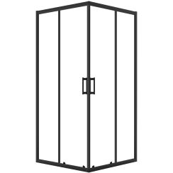 Laveo Bresso Duschkabine 90x90 cm quadratisch schwarz Matte/durchsichtiges Glas JKD_796K
