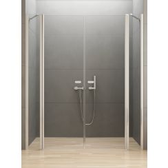 New Trendy New Soleo Duschtüren 110 cm aufklappbar chrom Glanz/durchsichtiges Glas D-0255A
