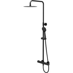Cersanit City duschset Wand mit Thermostat mit Regenbrause schwarz S951-848