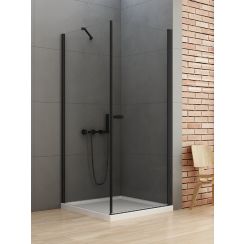 New Trendy New Soleo Black Duschkabine 70x70 cm quadratisch schwarz Matte/durchsichtiges Glas D-0229A/D-0113B