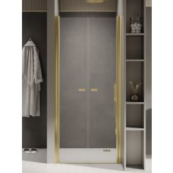 New Trendy New Soleo Light Gold Duschtüren 100 cm aufklappbar gold Glanz/durchsichtiges Glas D-0457A