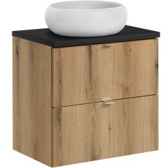 Set Badschrank Comad Nova Oak NOVA OAK A 82-60-2S, Waschbecken Comad Wiki UN-WIKI-SW, NOVA BLACK B 89-60