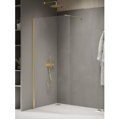 New Trendy New Soleo Light Gold Walk-In Duschwand 90 cm gold Glanz/durchsichtiges Glas K-2095-WP