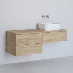 Kronenbach Cube Schrank mit Arbeitsplatte 121x48.7x44.5 cm Unterschrank hängend eiche KBWTKOWTL1213GH