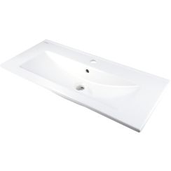 Deante Tubo Waschbecken 81.5x36 cm rechteckig Möbel weiß glanz CTU_638M
