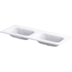 Oristo Uni Waschbecken 121x46 cm rechteckig Möbel weiß glanz UME-AR-120-92-D-BO