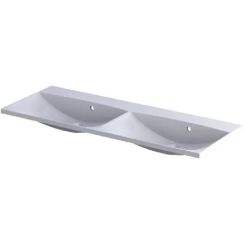 Oristo Uni Waschbecken 120x46.5 cm rechteckig Möbel weiß glanz UME-AM-120-92-D-BO