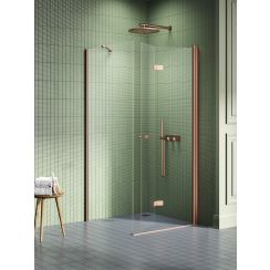 New Trendy New Soleo Copper Brushed Duschkabine 110x90 cm rechteckig kupfer gebürstet/durchsichtiges Glas K-2067