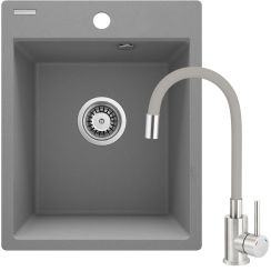 Deante Corio Küchenspüle mit Armatur grau/ ZRCPS103