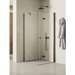 New Trendy New Soleo Gunmetal Brushed Duschkabine 70x70 cm quadratisch graphit gebürstet/durchsichtiges Glas K-2217