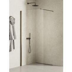 New Trendy New Soleo Gunmetal Brushed Walk-In Duschwand 50 cm graphit gebürstet/durchsichtiges Glas K-2257-WP