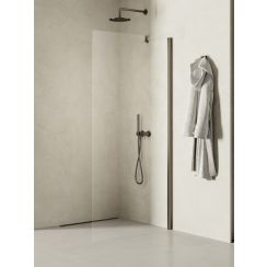 New Trendy New Soleo Gunmetal Brushed Walk-In Duschwand 100 cm graphit gebürstet/durchsichtiges Glas K-2262