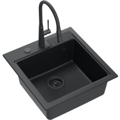 Quadron Peter waschbecken mit wasserhahn schwarz/schwarz HCQP5052BLMPC3922505BLM