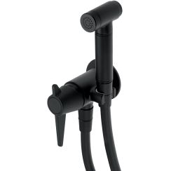 Deante Temisto Bidetarmatur mit Duschset Unterputz schwarz BQT_N34M