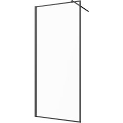 Invena Walk-In Duschwand 90 cm schwarz seidenmatt/durchsichtiges Glas AK-32-198