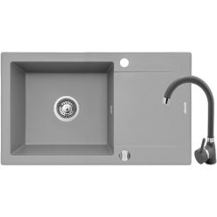 Pyramis Korfu Waschbecken mit Wasserhahn grau/ 070061301BN