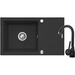 Pyramis Korfu Küchenspüle mit Armatur schwarz/schwarz 070060901BN