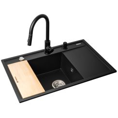 Pyramis Camea Küchenspüle mit Armatur schwarz/schwarz 070168401I