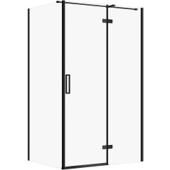 Cersanit City dusche 120x90 cm rechteckig schwarz Matte/durchsichtiges Glas S584-090
