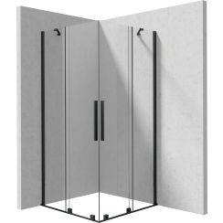 Deante Kerria Plus Duschkabine 90x90 cm quadratisch schwarz Matte/durchsichtiges Glas KPNNP09P09