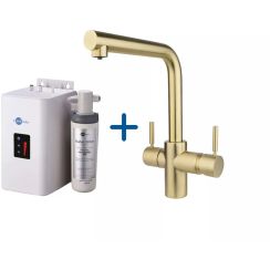 InSinkErator Küchenarmatur mit Durchlauferhitzer Stehend gold/altgold 44837ASCZ