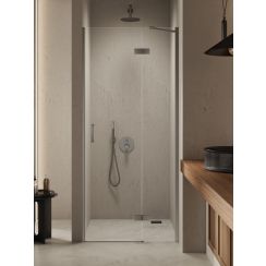 New Trendy Nesta Duschtüren 120 cm aufklappbar gunmetal gebürstet/durchsichtiges Glas D-0936A