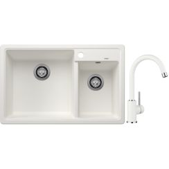 Set Granitspüle Blanco Legra 8 526226, Küchenarmatur Blanco Mida 519418