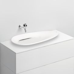 Clou First Waschbecken 84x38 cm oval Aufsatzwaschbecken weiß matte CL/02.27011