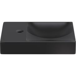 Clou Vale Waschbecken 38x19 cm rechteckig Klassisch-Aufsatzwaschbecken schwarz matte CL/03.30161.01.L