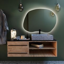 Baltica Design Bright Stain II Spiegel 70x50 cm mit Beleuchtung mit Spiegelheizung 5904107916125