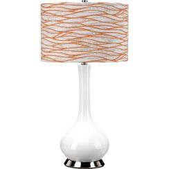 Elstead Lighting Milo Tischlampe 1x60 W weiß-nickel-orange-cremig MILO-PN-TL-LORA