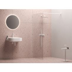 Ravak Walk-In Wall begehbare duschwand 130 cm weiß Matte/durchsichtiges Glas GW9WJ0E0SZ1