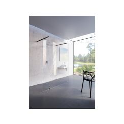 Ravak Walk in Free duschwand 150 cm schwarz Matte/durchsichtiges Glas GW9FP030SZ1
