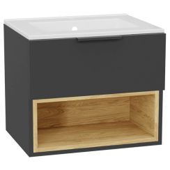 Set Waschtischunterschrank Korpus Excellent Tuto 2.0 MLEX.2171.600.GRBL, Waschbecken Excellent As CEEX.3617.600.WH, MLEX.2151.600.02.GR